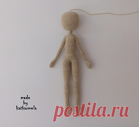 Схема с описанием вязания каркасной куклы крючком ростом 15 см - Katkarmela: игрушки амигуруми крючком Бесплатная схема с описанием вязания каркасной куклы крючком из хлопковых ниток на проволочном каркасе. Авторская схема с фото и видео от Katkarmela.