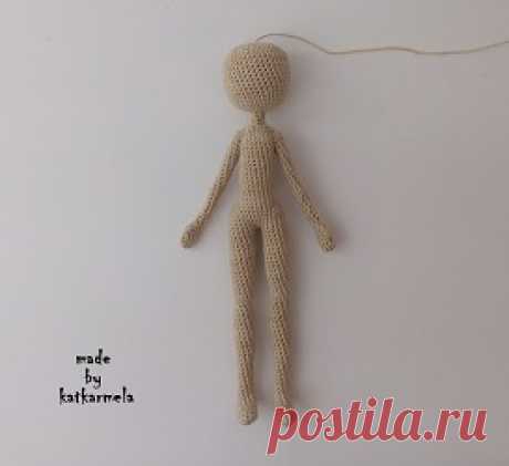 Схема с описанием вязания каркасной куклы крючком ростом 15 см - Katkarmela: игрушки амигуруми крючком Бесплатная схема с описанием вязания каркасной куклы крючком из хлопковых ниток на проволочном каркасе. Авторская схема с фото и видео от Katkarmela.