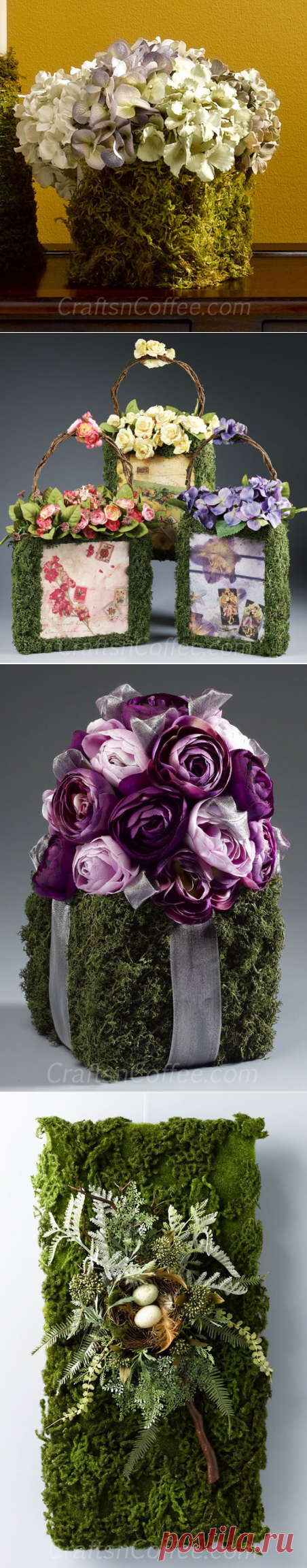 Интерьерные композиции из мха. Благородный шик! Мастер класс по венку из мха - Nebka.Ru