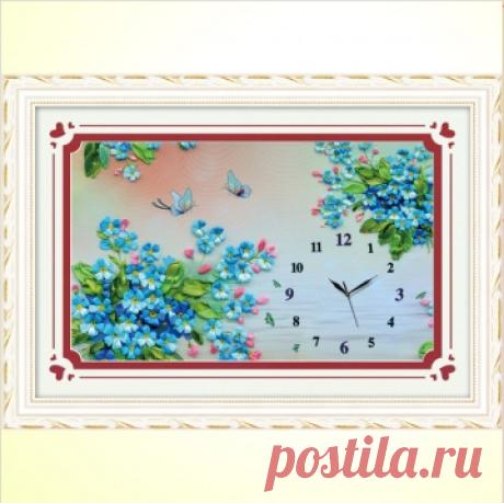вАлмазе RU - арт.14007 Вышивка лентами "Незабудки" [размер 55*85 см.] - 1700 руб. - под заказ