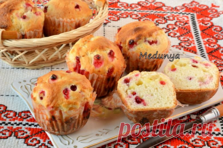 Кокосовые кексы с белым шоколадом и клюквой / Кексы и маффины / Кукорама - вкусные рецепты!