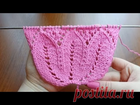 Очаровательна ЛИЛИЯ. Узоры спицами со схемами. Вязание спицами. Knitting  pattern "Lily".