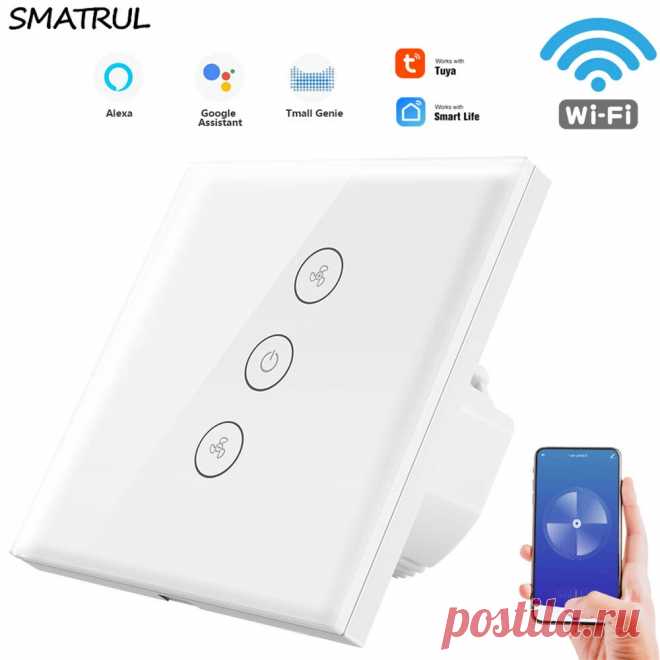 SMATRUL FS01 86 Type Smart Touch Switch Zero Firewire Fan Timer Switch WIFI Alex - US$47.99