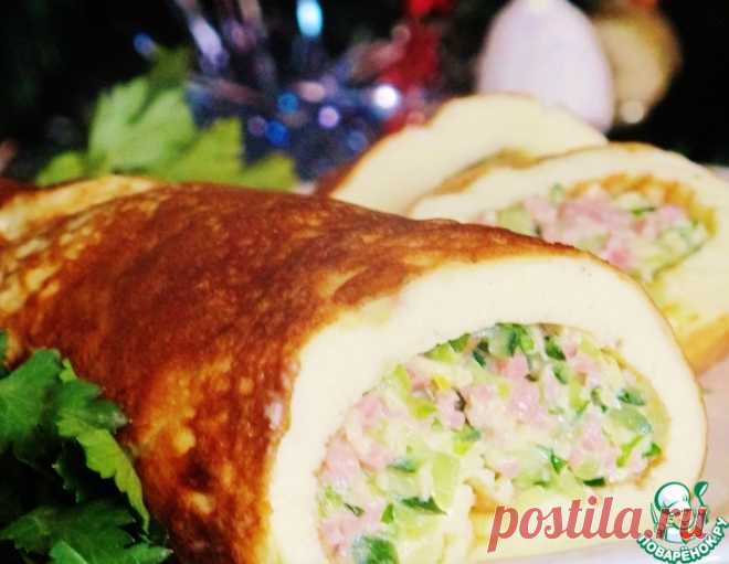 Рулет с салатом из ветчины – кулинарный рецепт
