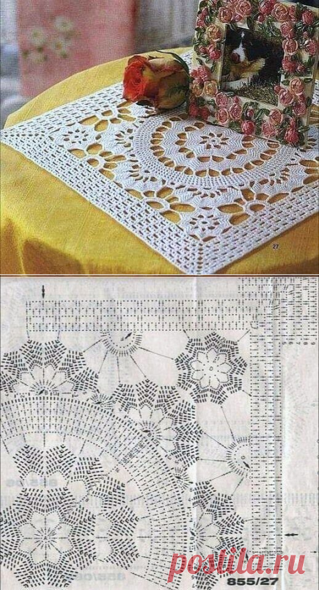 Квадратная салфетка. Крючок.