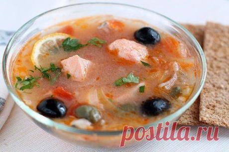 Рыбная солянка с семгой