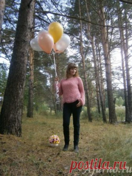 Вязаный свитер Пыльная роза. — Всё в ажуре
