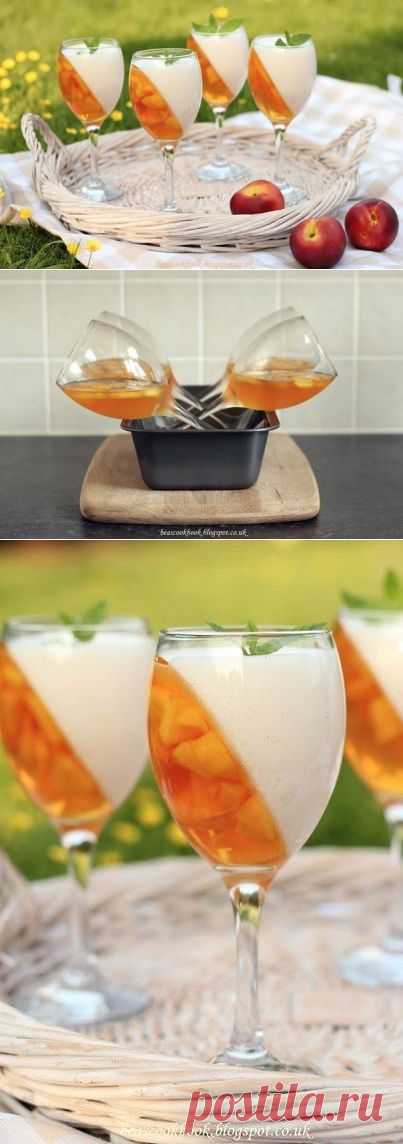 2-хслойное желе с нектарином.