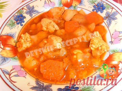 Детское овощное рагу с кабачком и курицей - рецепт с фото | ДЕТСКИЕ РЕЦЕПТЫ, БЛЮДА