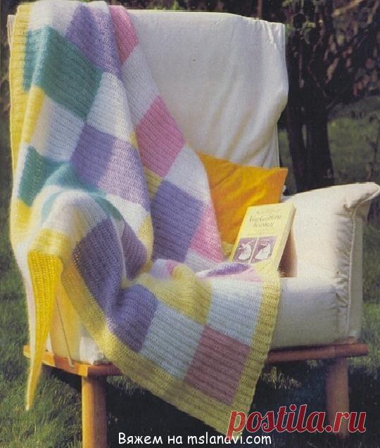 Вязаный плед из квадратов