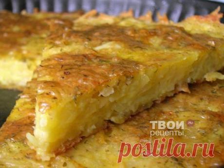 Запеканка из тертого  с сыром и чесноком.