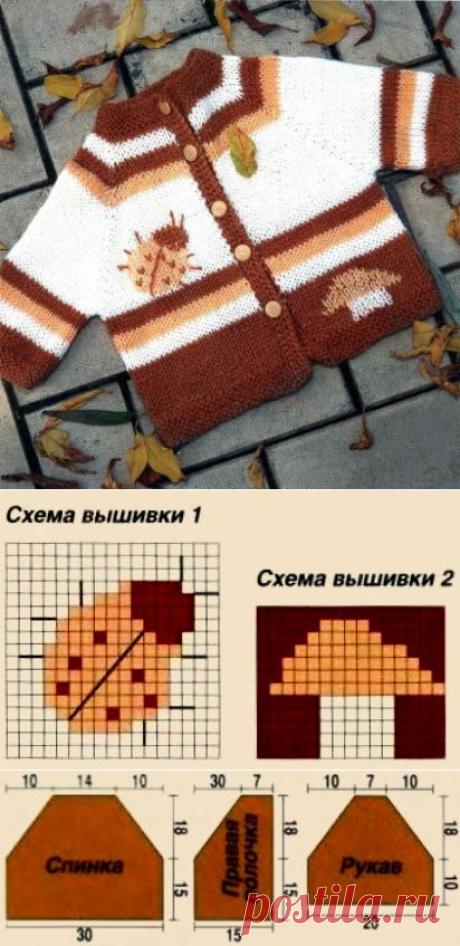 Детская кофточка » Вязание, вязание спицами, вязание крючком, Схемы вязания, вышивание, макраме, бисероплетение - все это на нашем сайте