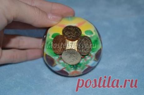 Денежный топиарий. Золотые монеты.