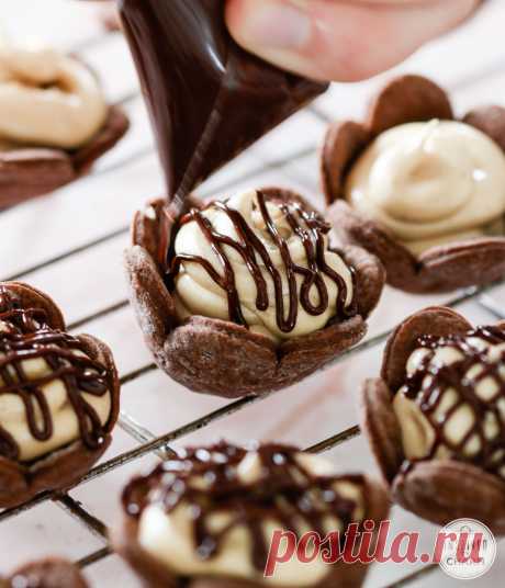 Укуса арахисовое масло пирог с шоколадной корочкой