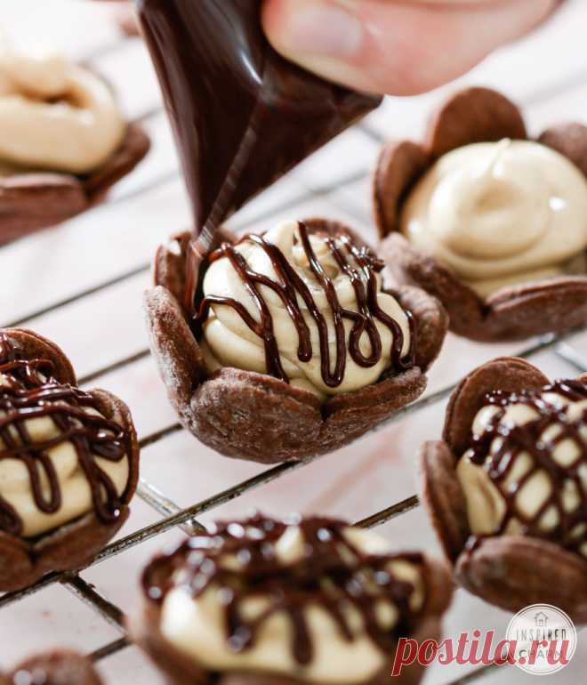 Укуса арахисовое масло пирог с шоколадной корочкой