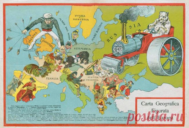 Карикатурные карты — неполиткорректные шутки столетней давности