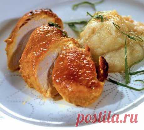 Курица в сметане с картофельным пюре