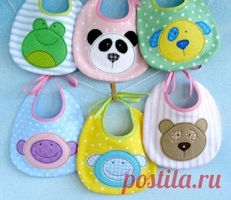 PDF ePattern for Baby Animal Appliques and Bib - Teddy, Panda, Dog, M…