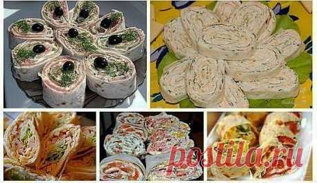 Закуски из лаваша. 13 вариантов.