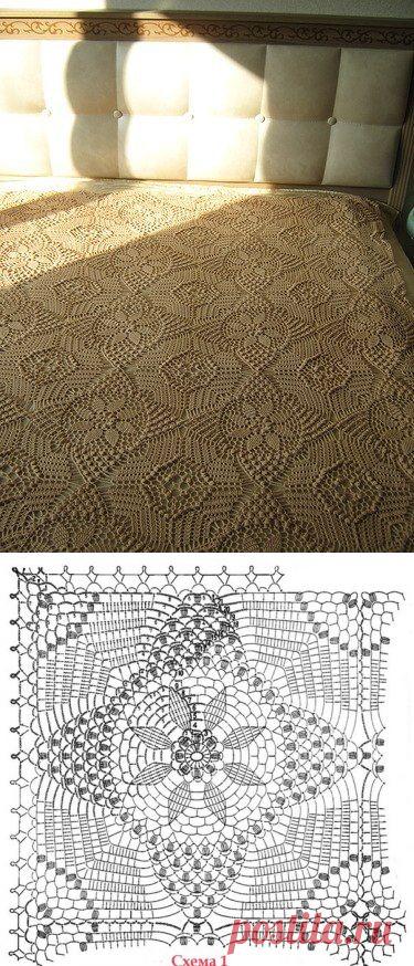 Вязаное крючком покрывало по схеме. Вязаное покрывало | Лаборатория домашнего хозяйства