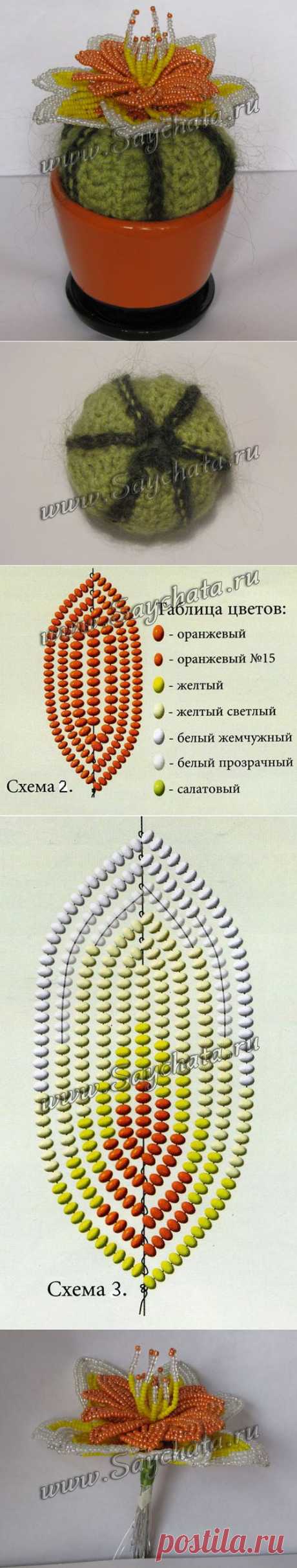 Кактус из бисера - дети и рукоделие