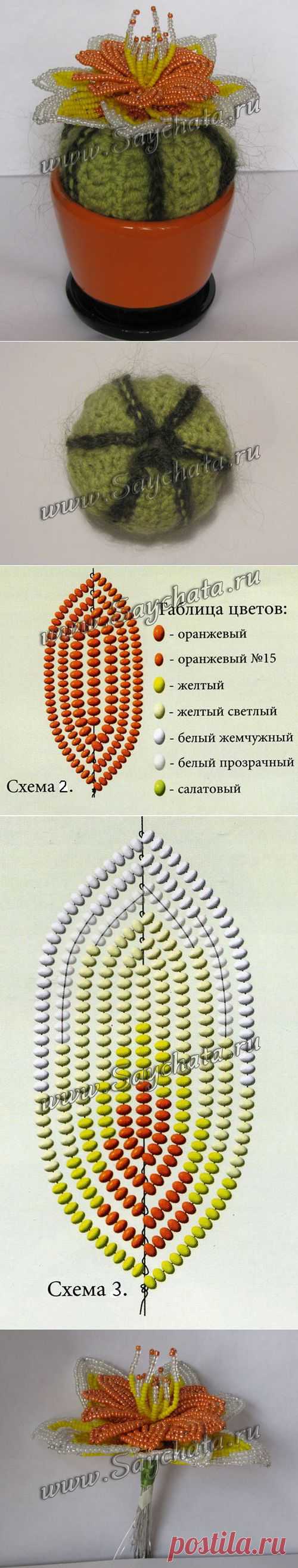 Кактус из бисера - дети и рукоделие