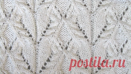 Ажурный узор спицами, схема с описанием ВИДЕО №36 - Мир интересов