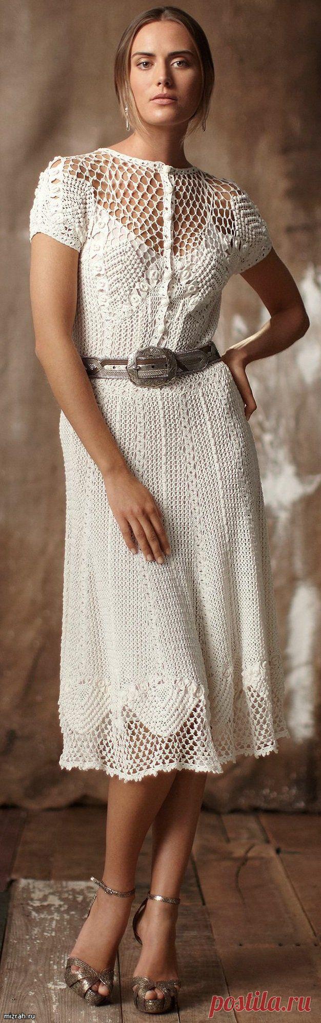 Винтажное платье крючком .