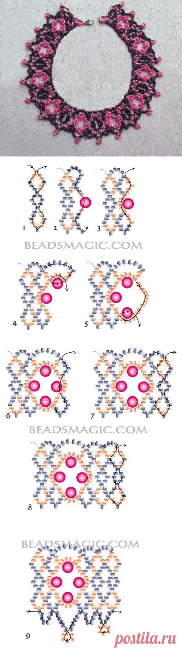 Колье из бисера "Дели"