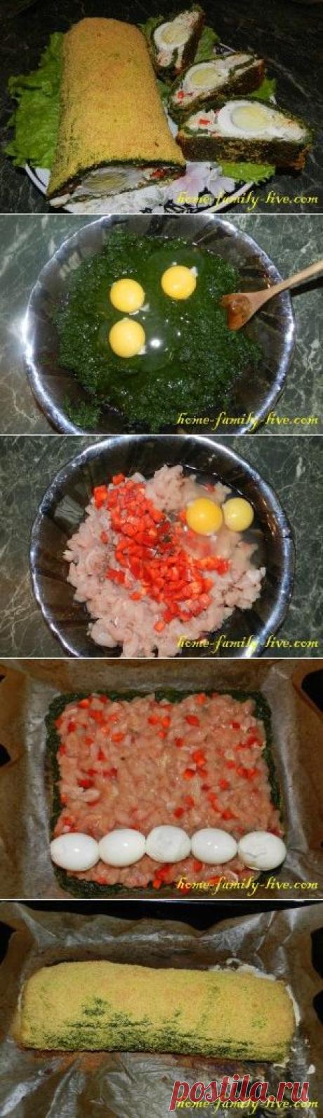 Рулет из куриной грудки со шпинатом - рецепт с фотоКулинарные рецепты