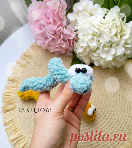 PDF Змея-пружинка крючком. FREE crochet pattern; Аmigurumi toy patterns. Амигуруми схемы и описания на русском. Вязаные игрушки и поделки своими руками #amimore - плюшевая змея, забавная змейка из плюшевой пряжи.