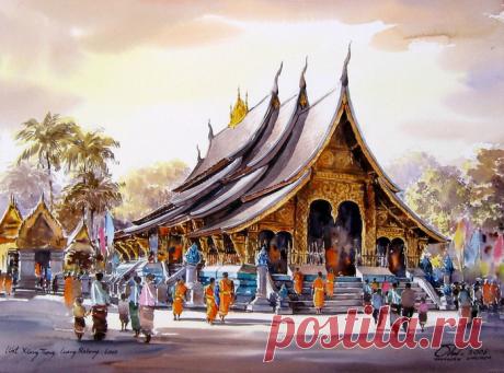 Акварели. Тайский художник Танакорн Чаиджинда (Thanakorn Chaijinda)