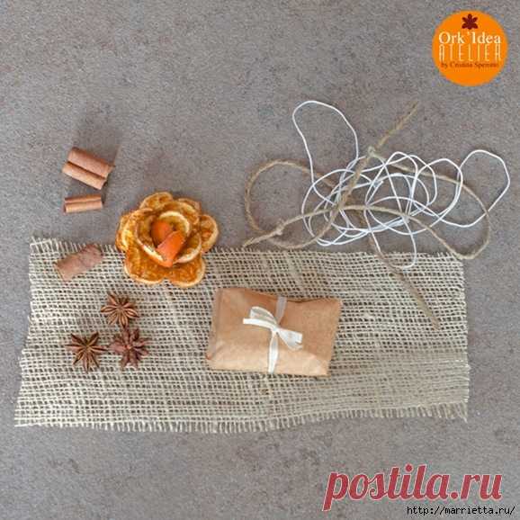 Розочки и подвески из апельсиновых и мандариновых корок