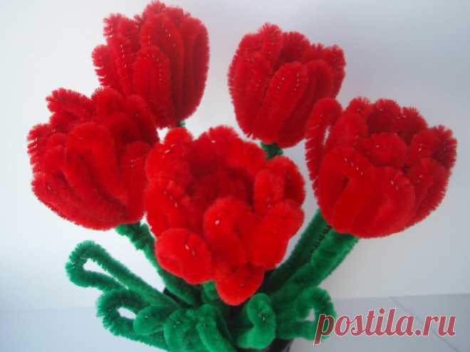 Голос Мастеров! - Букет тюльпанов из синельной проволоки - @roman-yrolog - GoldVoice.club