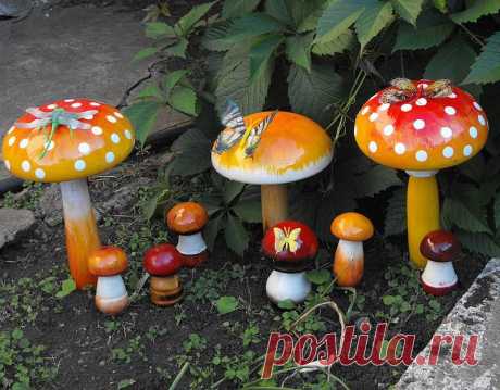 Украшение участка: грибы, своими руками, мастер-класс