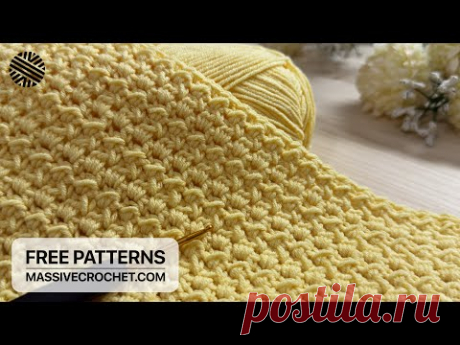 EASY Crochet Pattern for Beginners! 💛 👌 Wonderful Crochet Stitch for Scarf, Blanket & Bag