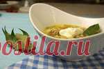 Рассольник с мясом и пшеном