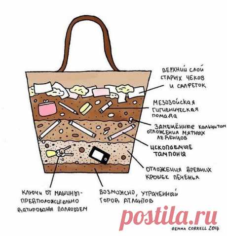 Археологи установили приблизительное содержимое женской сумочки / Занимательная реклама