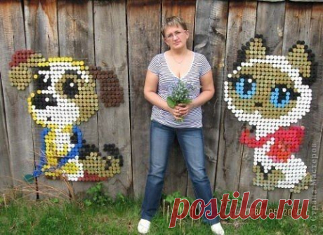 Из пластиковых крышечек!!!