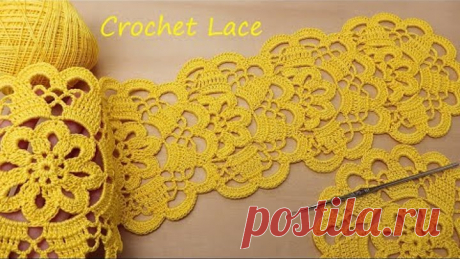 Ажурное ЛЕНТОЧНОЕ КРУЖЕВО вязание крючком КАЙМА мастер-класс How to Crochet Lace Tape Ribbon