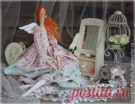 Ангел заботы и любви Кларисса - бледно-розовый,мятный,кукла ручной работы