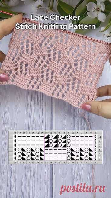 How to knit Lace Checker Stitch #knittingdesign #knittingpatern #knitting #knittingstitchpatterns