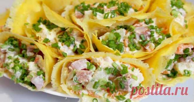 Блинчики с курицей и ананасами