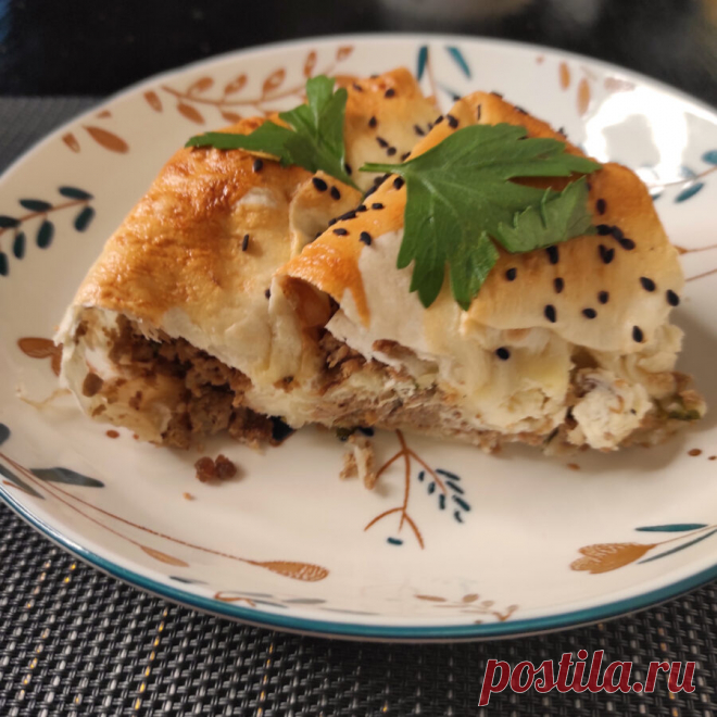 Пирог с мясом из лаваша | Креаликум