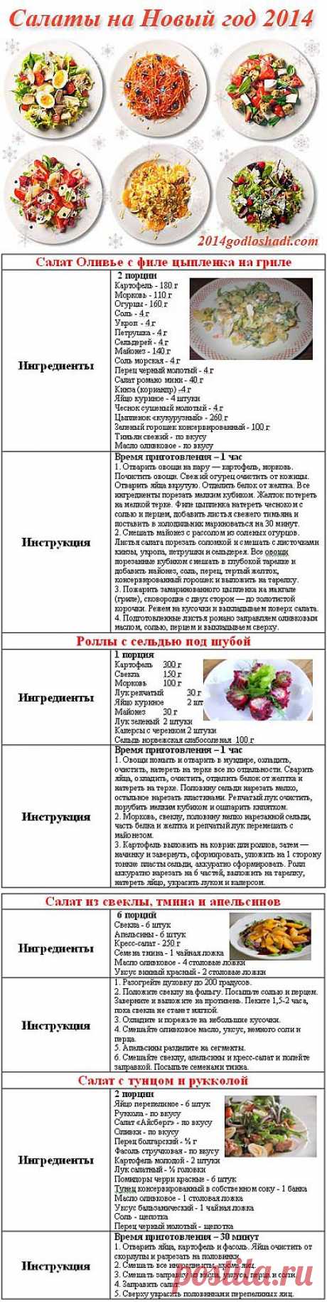 Новогодние салаты 2014 с фото, рецепты к Новому 2014 году | 2014 год Лошади