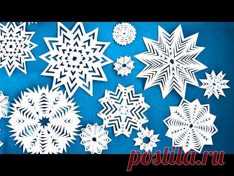Как сделать ПРОСТЫЕ СНЕЖИНКИ из БУМАГИ / НОВОГОДНИЕ ПОДЕЛКИ