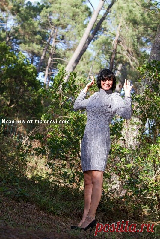 Вязаное платье “Серая Дымка”