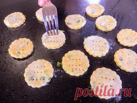 Дешево и вкусно! Китайские ленивые пирожки с зеленым луком / Рецепты Другой Кухни