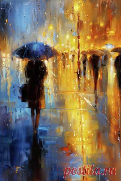 Под струями дождя...\ Greg Collins Fine Art