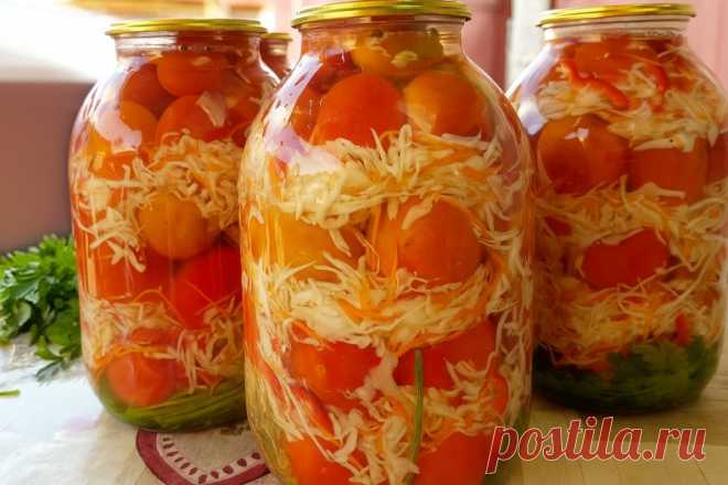 Капустный салат с помидорами на зиму